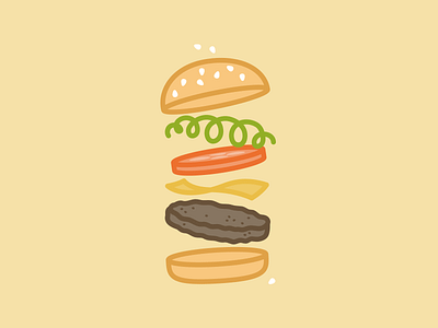Cheese Burger burger food illustration kps3100 lines