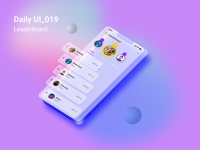 Daily UI 019_Leaderboard daily ui design figma leaderboard ui design uiux user interface