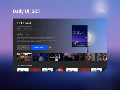 Daily UI 025_TV App daily ui tv app ui design uiux user interface