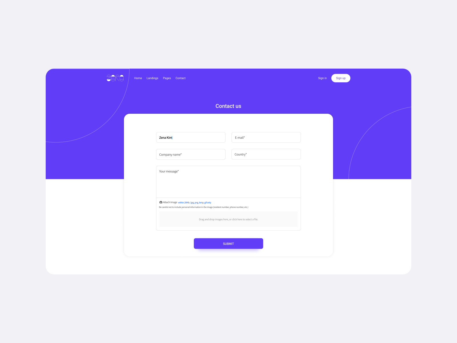 Daily UI 028_Contact Us By Zero 00 On Dribbble