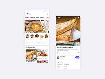 Daily UI 040_Recipe daily ui design food app recipe app recipe ui ui ui design uiux user interface