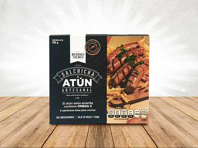 Packaging | RossoNero Tuna Sausage branding branding design food foodie label packaging packaging design seafood tuna