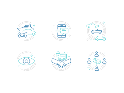 ICONS Car Traders automotive badge car design icon iconset illustration linestyle logo ui vector website