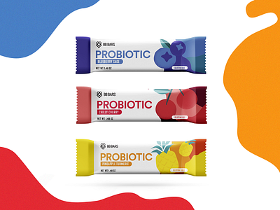 Probiotc Bars | Packaging bars colorful energy bar food graphic design healthy illustration package design packaging vector