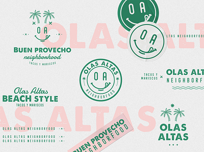 Olas Altas Neighborfood | Branding restaurant badge bar beach brand identity branding food foodie identity logo seafood