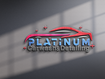 Platinum car wash and Detailing Logo 3d animation branding design graphic design illustration illustrator letter logo logo logo designing motion graphics photoshop vector
