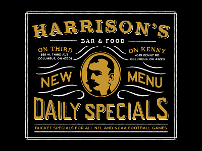 Harrison's Ad advertisement layout lettering typography