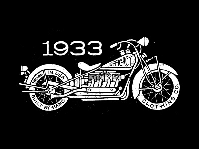 1933 Efficacy caferacer illustration lettering moto