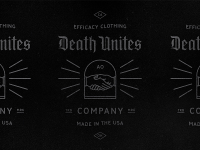 Death Unites blackletter icon illustration layout lettering type