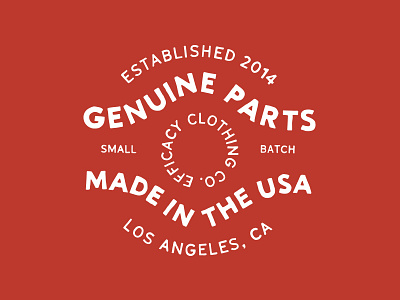 Genuine Parts apparel design gear lettering moto type usa