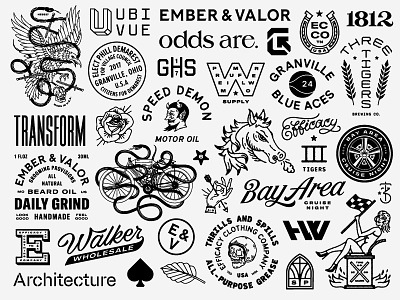 A Graphic Collection of Sorts custom identity illustration lettering logo mark type typography