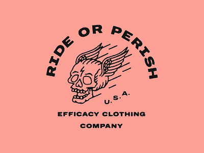 Ride or Perish illustration lettering moto skull type typography