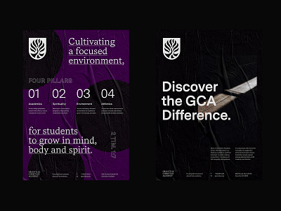 GCA Posters education grid identity layout poster school type