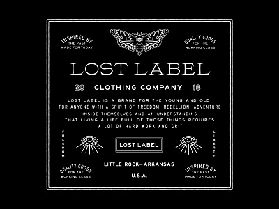Lost Label Assets I brand clothing eye identity lettering moth moto type usa
