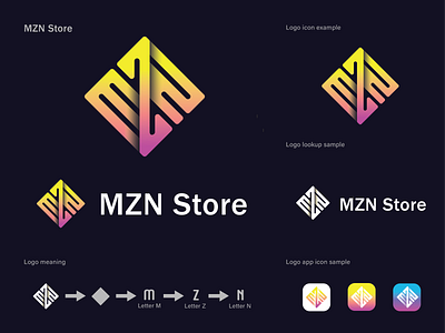 MZN Store logo branding graphic design logo vector
