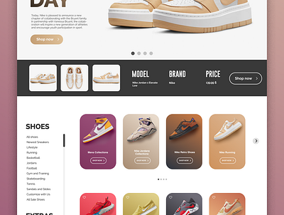 Shoewear Website Concept branding design graphic design shoes website ui ux ux