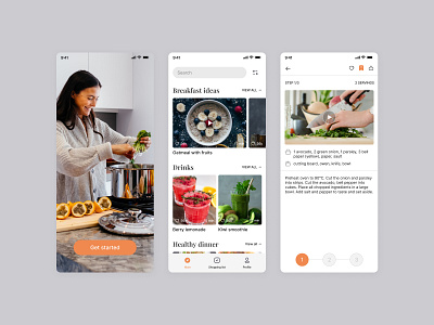 Recipes app app cleandesign consept cooking app design designer inspiration makeevaflchallenge minimalistic design recipes app ui ux web design