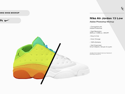 Nike Air Jordan 13 Low | Adobe Photoshop Mockup