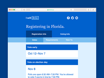 Voter Registration api desktop election flat hillary clinton material navigation politics usa vote voting