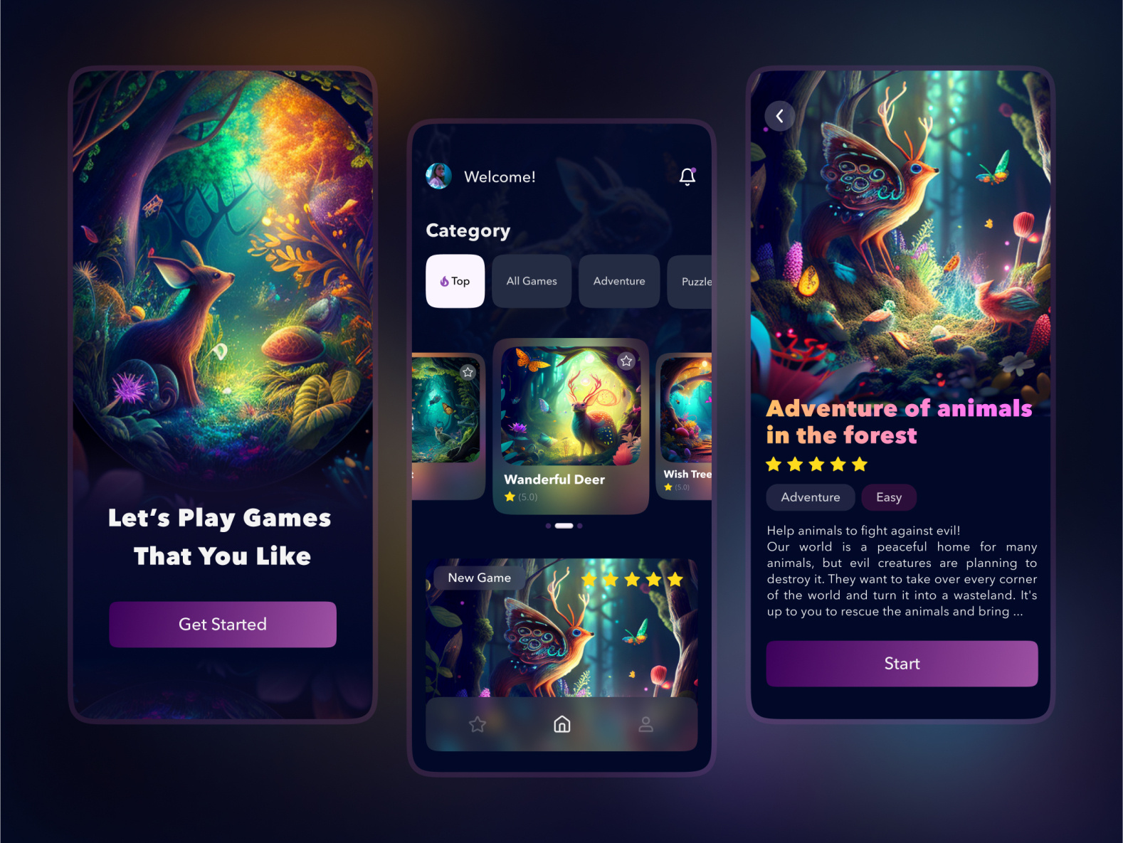 Game App UI Design by Daniela Bartashevich on Dribbble