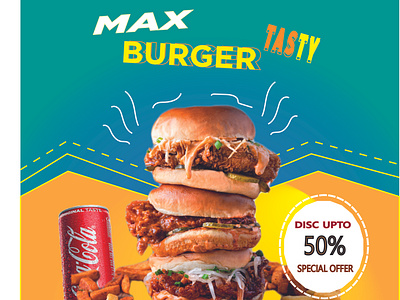 BURGER BANNER banner branding design graphic design illustration poster typography