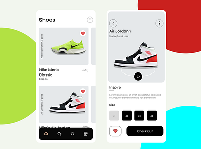 Nike shoes app app app design concept dailyui design designer e commerce figma inspiration minimal mobile app mobile app design mobile ui nike portfolio presentation product design sneakers ui ux