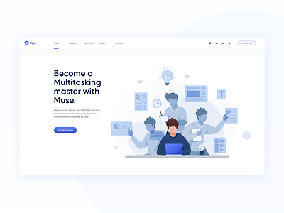 Muse landing page | Multitasking concept