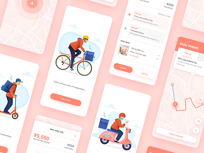 Food delivery App | Screen showcase app app design delivery ecommerce app food app illustration mobile design onboarding ui online delivery shipment ui ux