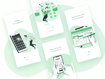 Finance tracker App | Onboarding screens app design concept finance app illustration monogram logo onboarding screens ui ux