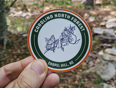 Carolina North Forest sticker design graphic design mapping mountain biking print sticker trails