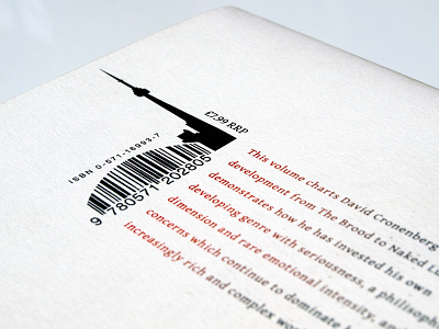 Cronenberg on Cronenberg barcode bar code barcode book cover book cover design book covers canada flat toronto typogaphy