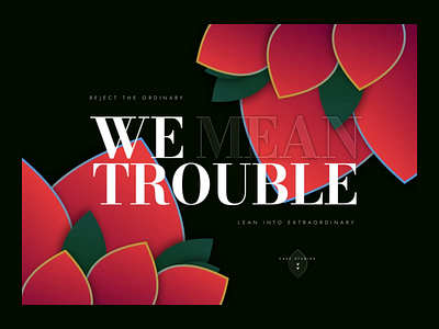Trouble agency animation design floral flower hero hero section home interaction leaf minimal minimalism nature plant serif ui ux vector animation web design website