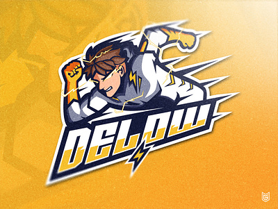 DELOW | Speedster Esport Mascot Logo branding branding design coreldraw drawing esport esport logo esportlogo flash gamer gaming illustration logo mascot runner running speed streamer the flash yellow flash