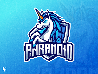 PARANOID | Unicorn Esport Logo Mascot