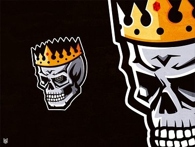 Skull King Esport mascot logo coreldraw drawing esport esportlogo gamer gaming illustration king kings logo mascot skull and crossbones skull logo streamer