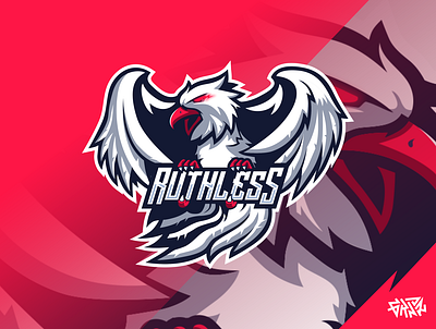 RUTHLESS | Eagle Mascot Esport Logo branding coreldraw design eagle eagle logo esport esportlogo gamer gaming graphic design grndr illustration logo mascot mascot design mascot logo red ui white