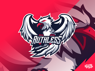 RUTHLESS | Eagle Mascot Esport Logo branding coreldraw design eagle eagle logo esport esportlogo gamer gaming graphic design grndr illustration logo mascot mascot design mascot logo red ui white