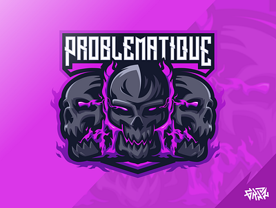 PROBLEMATIQUE | Skull With Flames Mascot Logo branding coreldraw design esport esport logo esportlogo flames gamer gaming graphic design illustration logo mascot mascot logo ml satanic logo skull streamer twitch