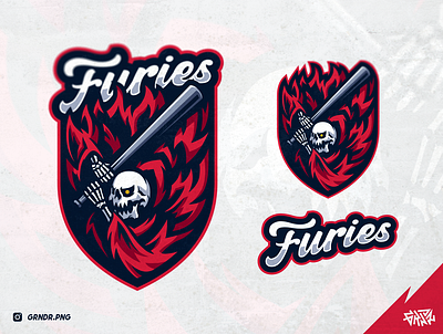 Furies | Skull Baseball Logo mascot baseball baseball logo branding design esport esport logo esportlogo gamer gaming illustration logo logo idea logo mascot logos mascot sport sport branding sport logo sports