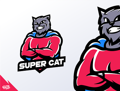 Super Cat Logo Mascot branding cat cat logo cat mascot design esport esportlogo gamer gaming illustration logo mascot sport sport logo sports streamer super cat superhero twiitch