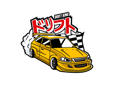 Drift King logo mascot drift drift king flat logo logo logo mascot mascot supercar
