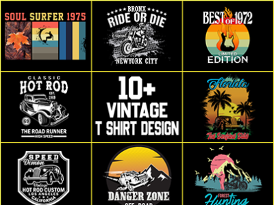 Vintage T-shirt Design Bundle