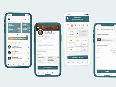 Online Anonymous Therapy App Concept app design ui uiux ux