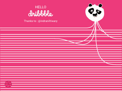 Hello Dribble art concept designe designing dribbbble dribble dribbleartist dribbleinvite energy illustration invite panda tshirt art vector vectorartist