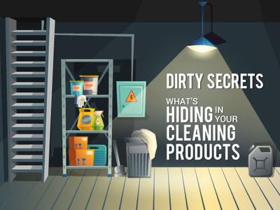 Cleaning Products Infographic art basement cleaning concept danger dark design facts grey illustration illustrator infographic items lights products retired secrets spooky typography vector