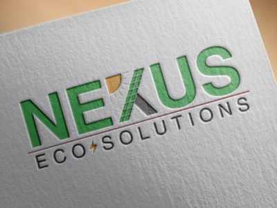 Logo Design for Nexus Eco Solutions alternate connection eco energy green letter n logo natural nexus panels resources solar sun tidal wind