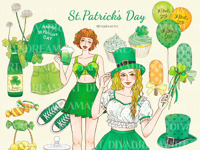 St Patricks Day Clipart design digitalart digitaldrawing drwawing graphic design illust illustration