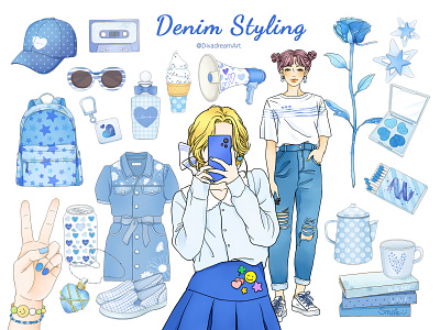 Denim Girls illustrations design digitalart digitaldrawing drwawing graphic design illust illustration
