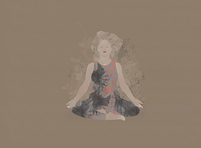 meditation asana body colors design face girl health illustration illustrator ilustracion inspire meditation people textura vector woman yoga