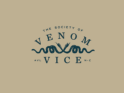 The Society of Venom & Vice asheville chronicle club crest logo sackers snake snakes typography venom vice